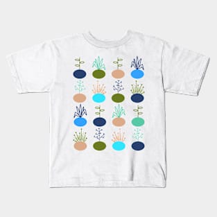 Retro Plants Pattern Kids T-Shirt